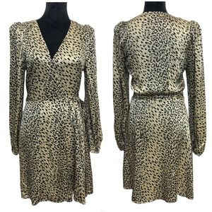 & Other Stories Leopard Print Long Sleeve Wrap Dress